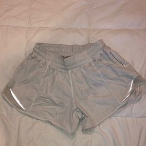 White lulu lemon running shorts